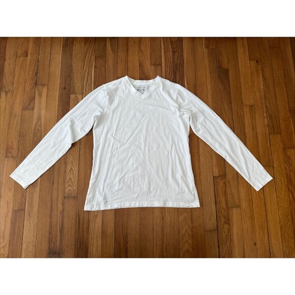 Coolibar Shirt Women's White Long Sleeve V-Neck UPF 50+ Sun UV Size L - Picture 1 of 6